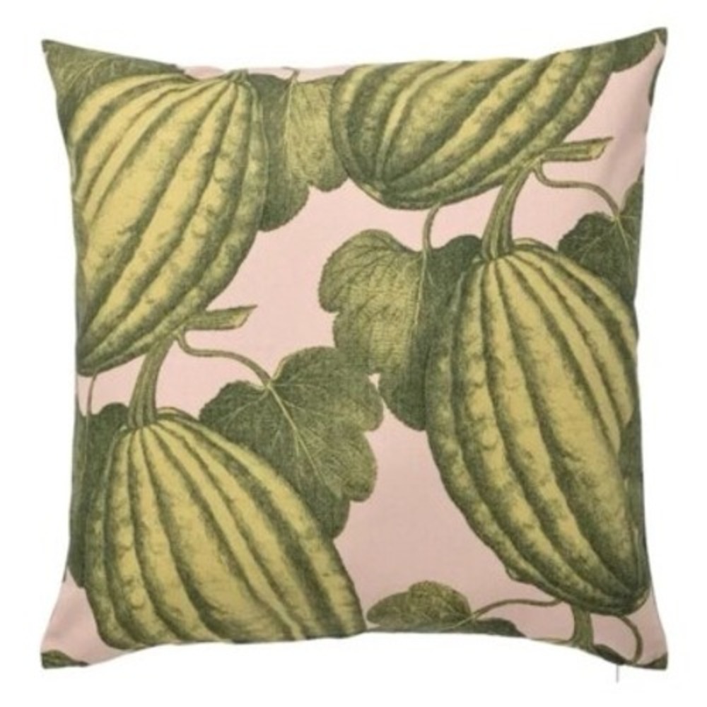 IKEA PARKSALLAT Set of 2 Pink Green Gourd Botanical Cotton Pillow Covers 20x20